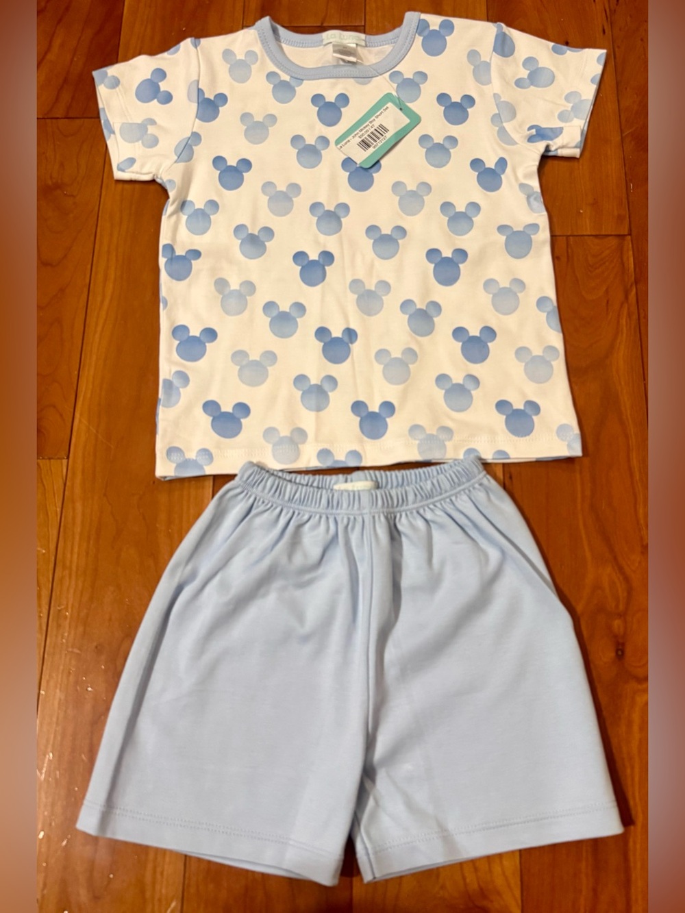 NWT Light Blue Mickey Mouse Print Kids Set by La Luna